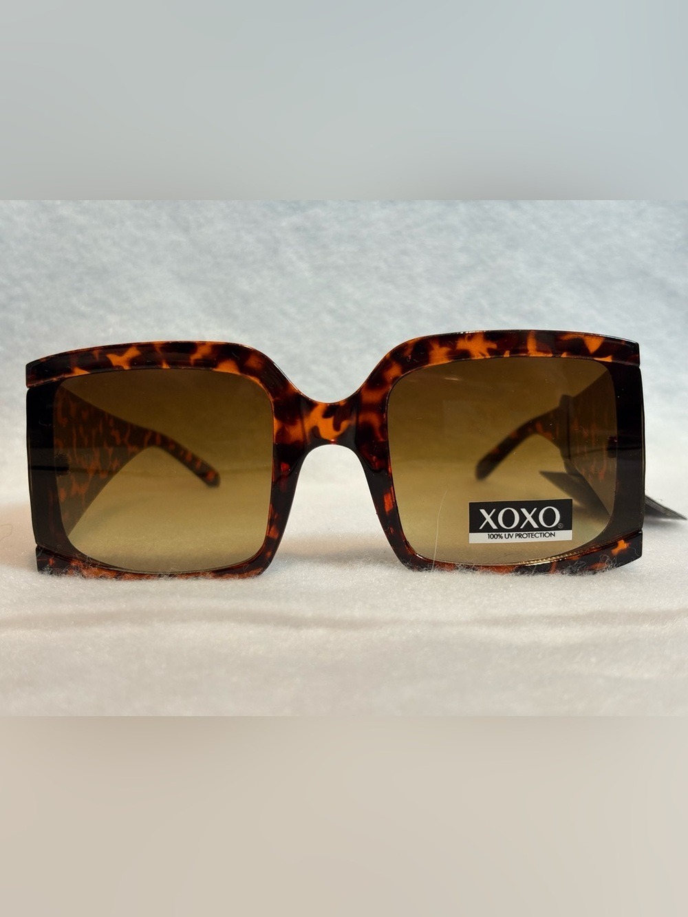 XOXO Oversized Tortoise Shield Sunglasses Brown Gradient Lenses Y2K Glam - Picture 2 of 7